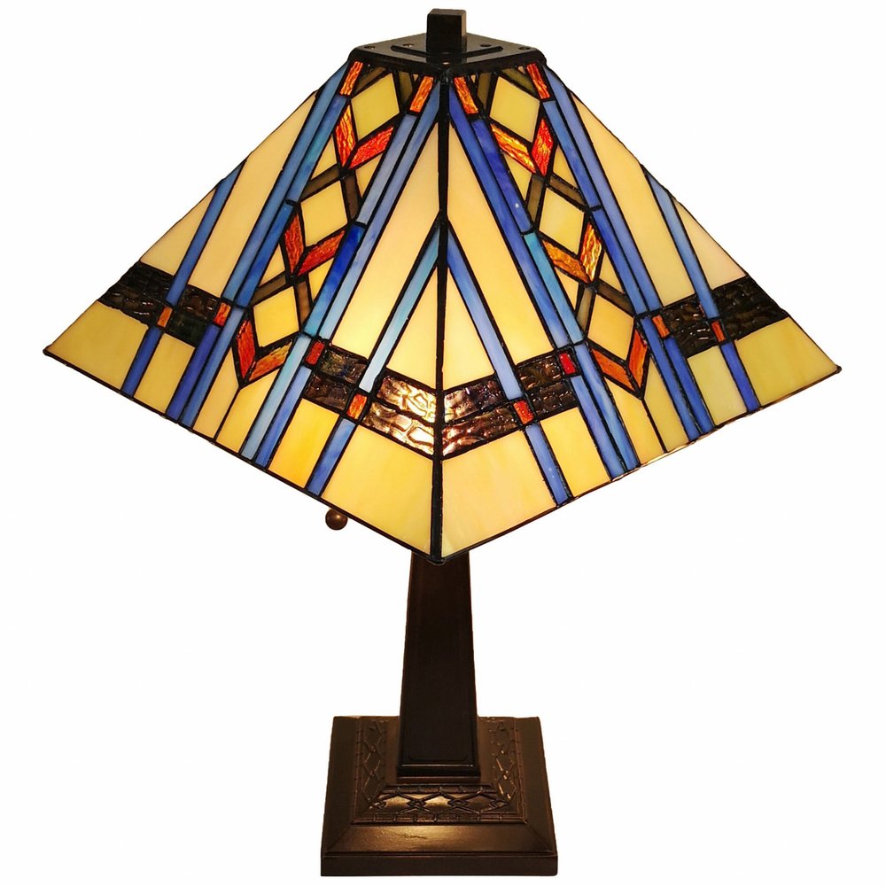 22" Dark Brown Metal Two Light Candlestick Table Lamp With Blue Empire Shade HomeRoots
