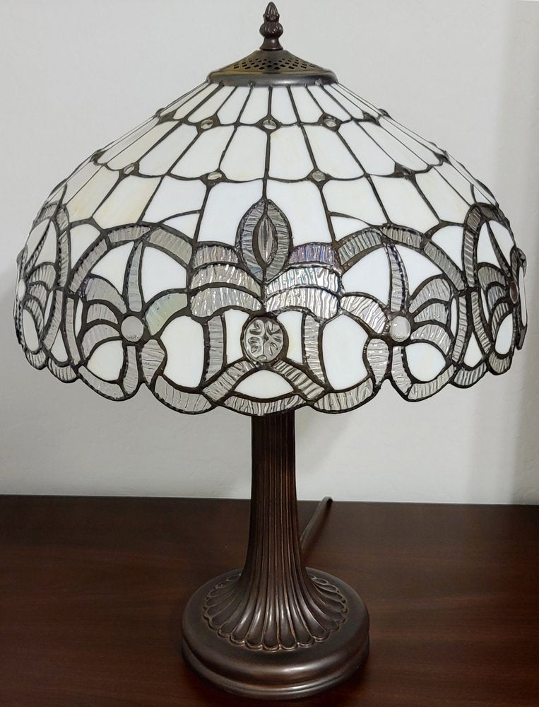 23" Dark Brown Metal Two Light Candlestick Table Lamp With White Shade HomeRoots