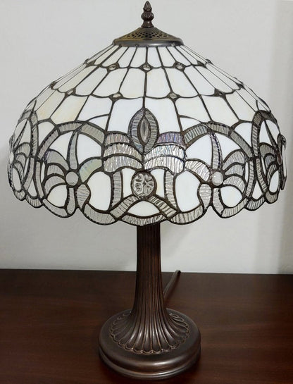 23" Dark Brown Metal Two Light Candlestick Table Lamp With White Shade HomeRoots
