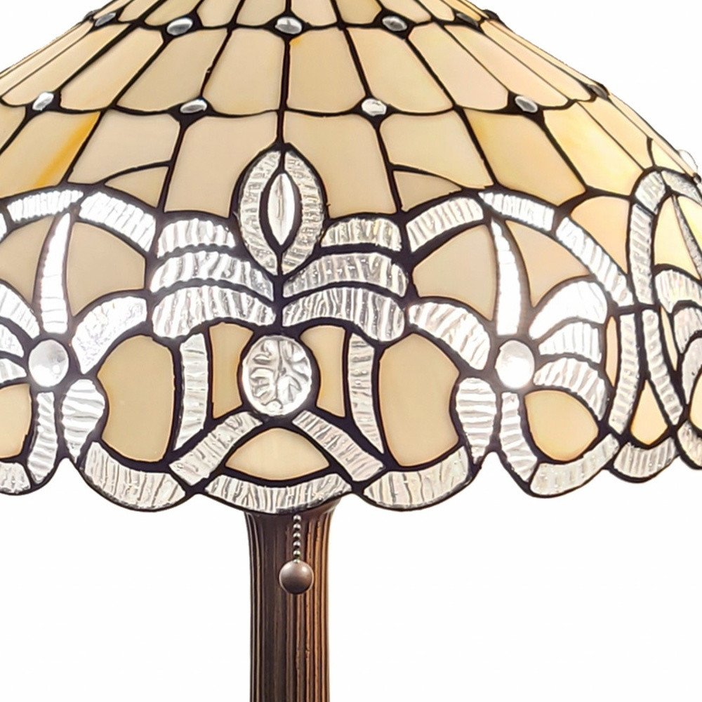 23" Dark Brown Metal Two Light Candlestick Table Lamp With White Shade HomeRoots