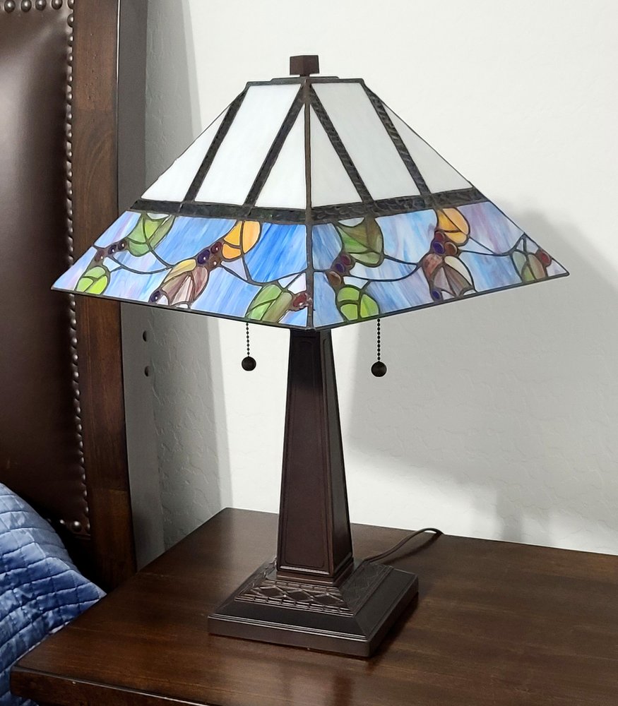 22" Dark Brown Metal Two Light Candlestick Table Lamp With White Shade HomeRoots