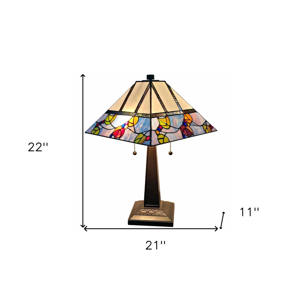 22" Dark Brown Metal Two Light Candlestick Table Lamp With White Shade HomeRoots