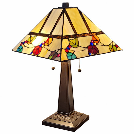 22" Dark Brown Metal Two Light Candlestick Table Lamp With White Shade HomeRoots
