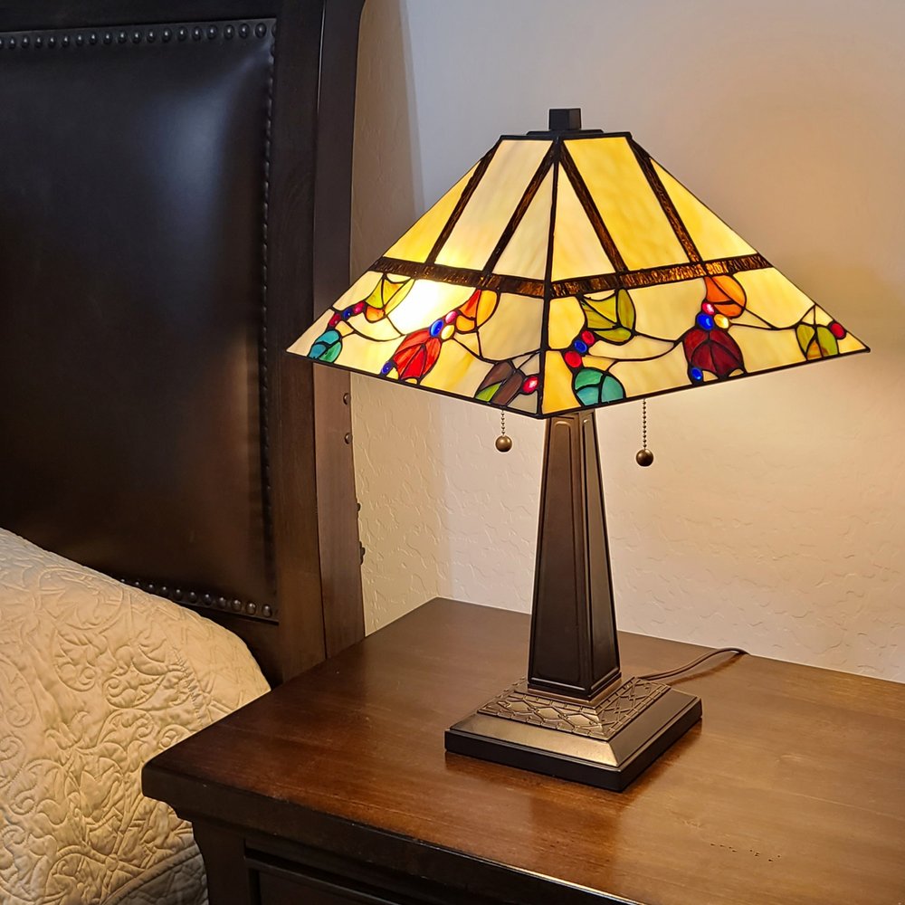 22" Dark Brown Metal Two Light Candlestick Table Lamp With White Shade HomeRoots