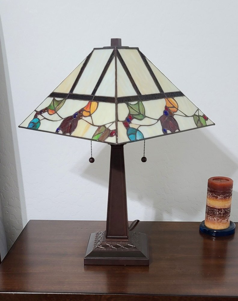 22" Dark Brown Metal Two Light Candlestick Table Lamp With White Shade HomeRoots