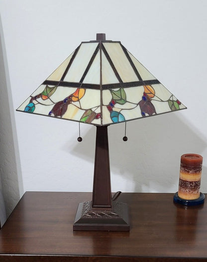 22" Dark Brown Metal Two Light Candlestick Table Lamp With White Shade HomeRoots