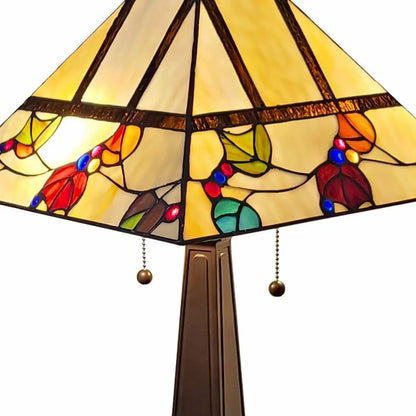 22" Dark Brown Metal Two Light Candlestick Table Lamp With White Shade HomeRoots