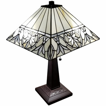 22" Dark Brown Metal Two Light Candlestick Table Lamp With White Shade HomeRoots