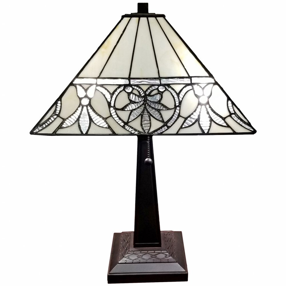 22" Dark Brown Metal Two Light Candlestick Table Lamp With White Shade HomeRoots