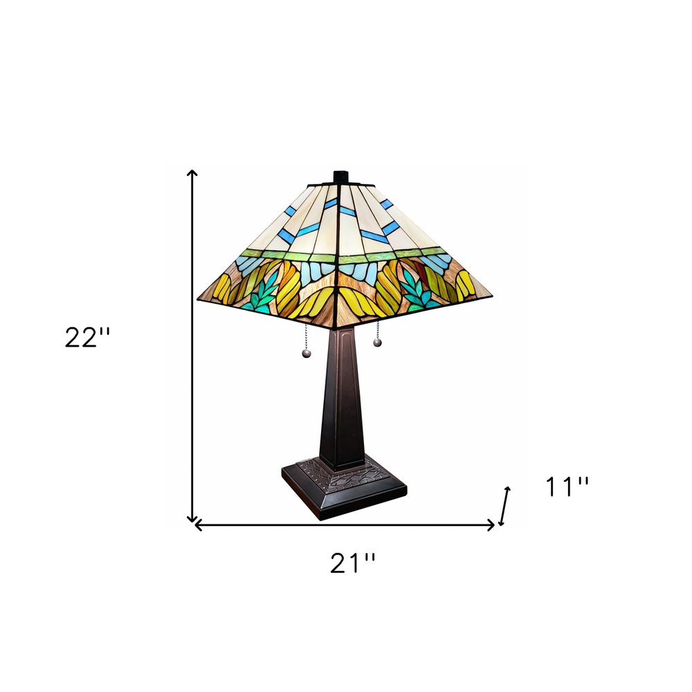 22" Dark Brown Metal Two Light Candlestick Table Lamp With White Shade HomeRoots