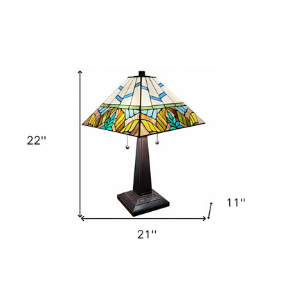 22" Dark Brown Metal Two Light Candlestick Table Lamp With White Shade HomeRoots