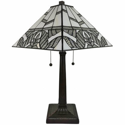 22" Dark Brown Metal Two Light Candlestick Table Lamp With White Shade HomeRoots