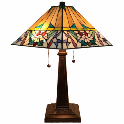 22" Dark Brown Metal Two Light Candlestick Table Lamp With White Empire Shade HomeRoots