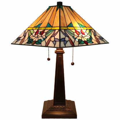 22" Dark Brown Metal Two Light Candlestick Table Lamp With White Empire Shade HomeRoots