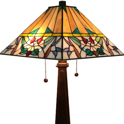 22" Dark Brown Metal Two Light Candlestick Table Lamp With White Empire Shade HomeRoots