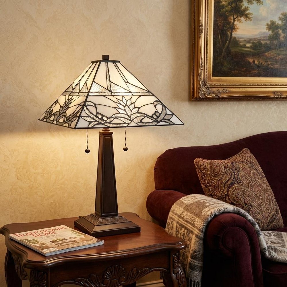 22" Dark Brown Metal Two Light Candlestick Table Lamp With White Empire Shade HomeRoots
