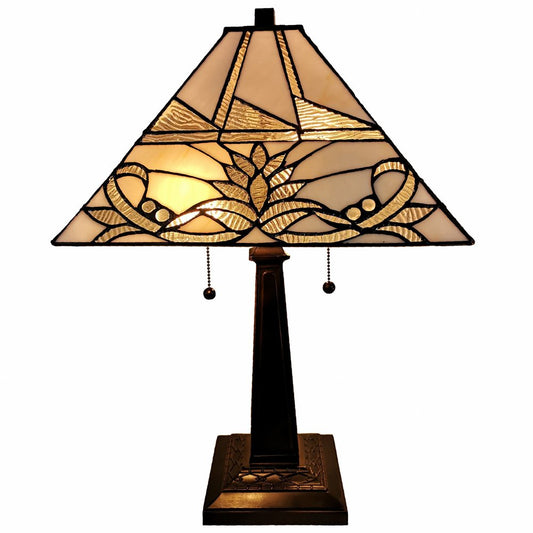 22" Dark Brown Metal Two Light Candlestick Table Lamp With White Empire Shade HomeRoots