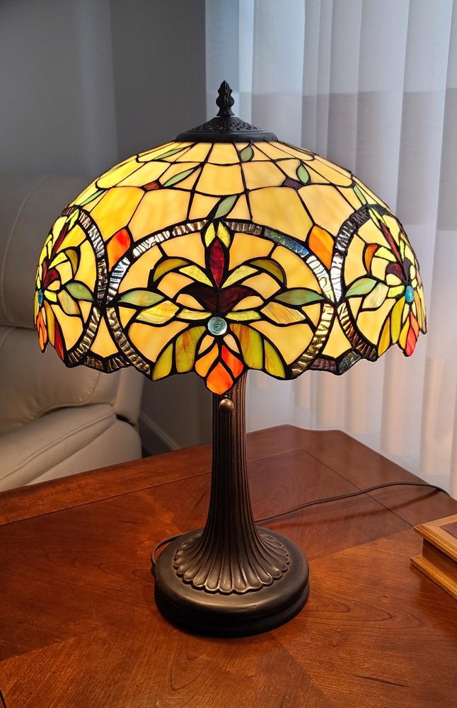 23" Dark Brown Metal Two Light Candlestick Table Lamp With White Shade — view 1