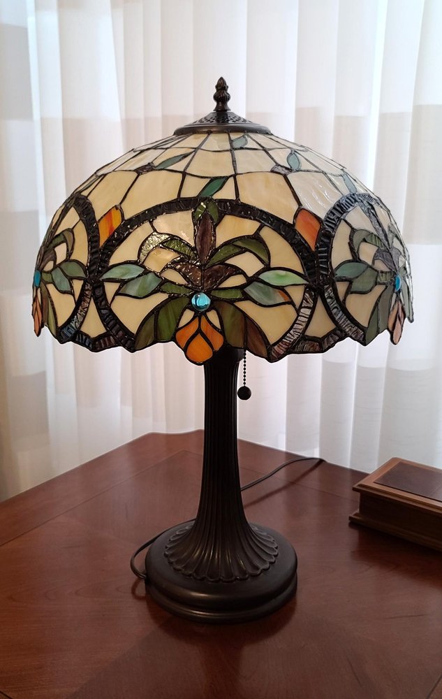 23" Dark Brown Metal Two Light Candlestick Table Lamp With White Shade — view 2