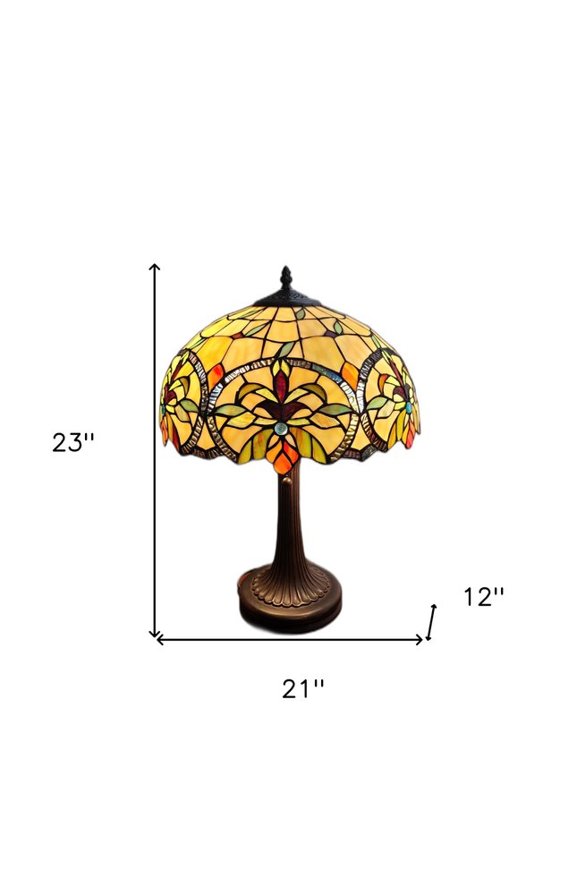 23" Dark Brown Metal Two Light Candlestick Table Lamp With White Shade — view 6