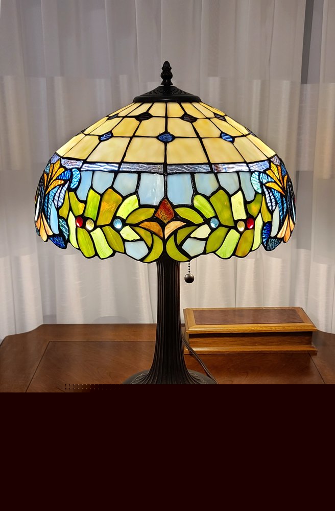 23" Dark Brown Metal Two Light Candlestick Table Lamp With Green Shade HomeRoots