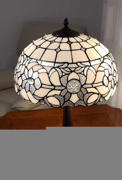 23" Dark Brown Metal Two Light Candlestick Table Lamp With White Shade HomeRoots
