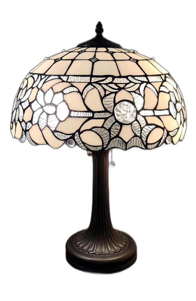 23" Dark Brown Metal Two Light Candlestick Table Lamp With White Shade — view 6