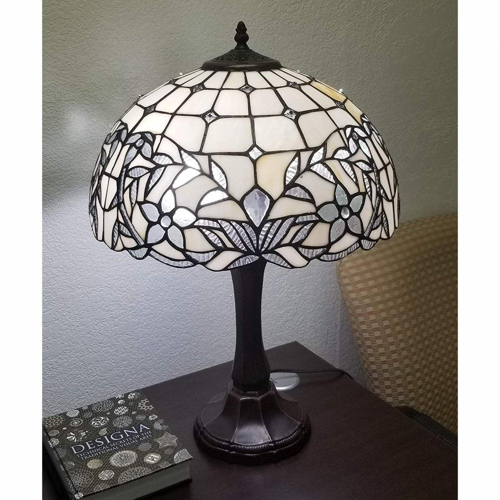 23" Dark Brown Metal Two Light Candlestick Table Lamp With White Shade HomeRoots