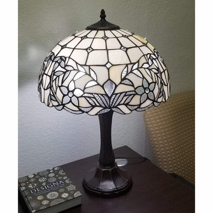 23" Dark Brown Metal Two Light Candlestick Table Lamp With White Shade HomeRoots