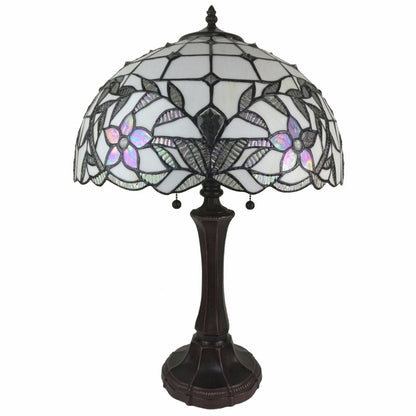 23" Dark Brown Metal Two Light Candlestick Table Lamp With White Shade HomeRoots