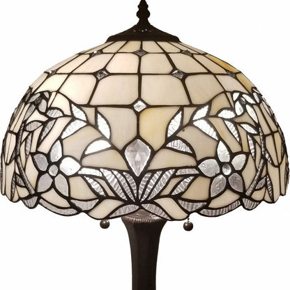 23" Dark Brown Metal Two Light Candlestick Table Lamp With White Shade HomeRoots