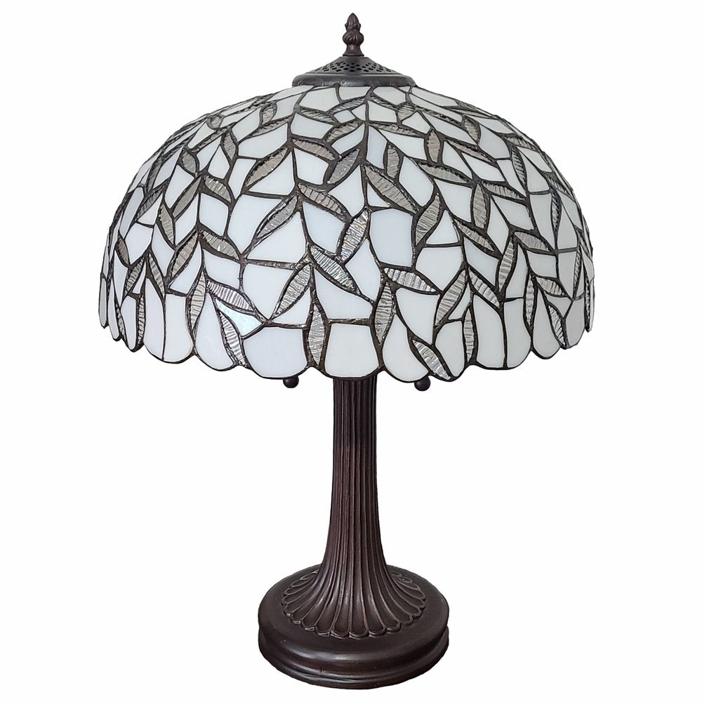 23" Dark Brown Metal Two Light Candlestick Table Lamp With White Shade HomeRoots