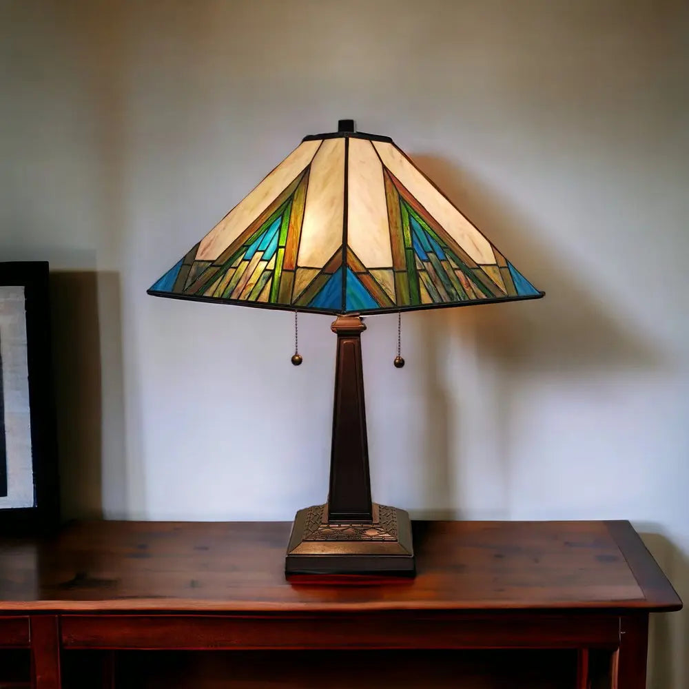 22" Dark Brown Metal Two Light Candlestick Table Lamp With Beige Shade HomeRoots