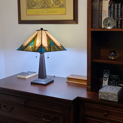 22" Dark Brown Metal Two Light Candlestick Table Lamp With Beige Shade HomeRoots