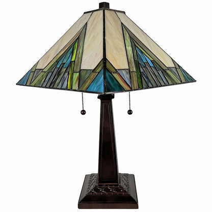 22" Dark Brown Metal Two Light Candlestick Table Lamp With Beige Shade HomeRoots