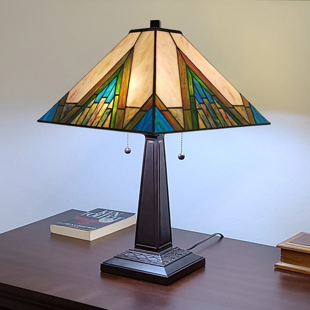 22" Dark Brown Metal Two Light Candlestick Table Lamp With Beige Shade HomeRoots