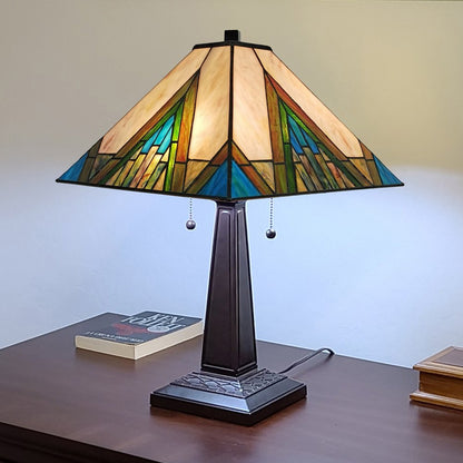 22" Dark Brown Metal Two Light Candlestick Table Lamp With Beige Shade HomeRoots