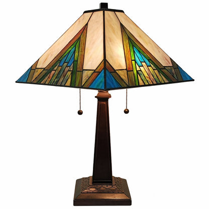 22" Dark Brown Metal Two Light Candlestick Table Lamp With Beige Shade HomeRoots