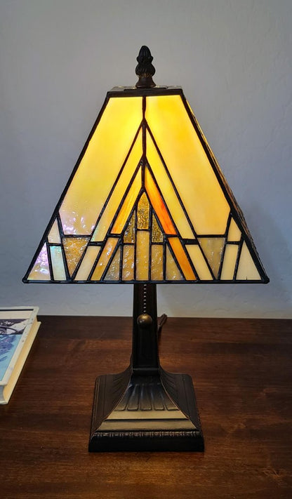 15" Dark Brown Metal Candlestick Table Lamp With Beige Shade HomeRoots