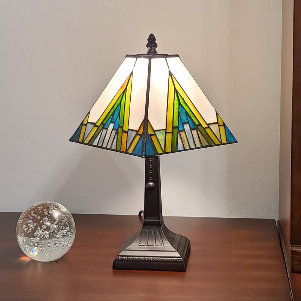 15" Dark Brown Metal Candlestick Table Lamp With Beige Shade HomeRoots