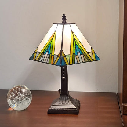 15" Dark Brown Metal Candlestick Table Lamp With Beige Shade HomeRoots