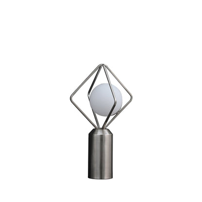20" Silver Geometric Pedestal Contemporary Table or Desk  Lamp HomeRoots