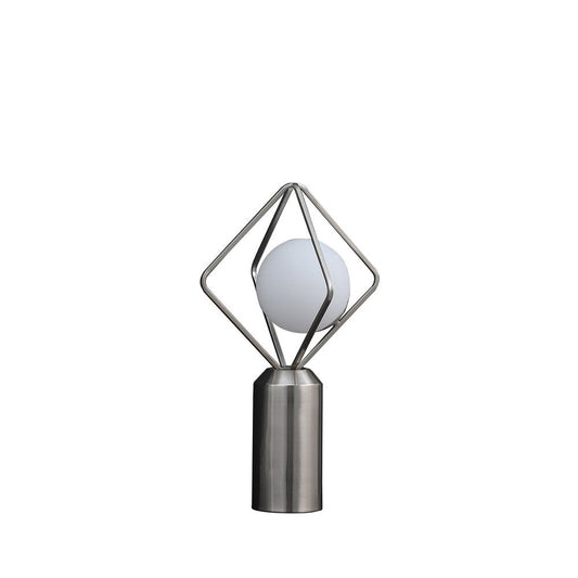 20" Silver Geometric Pedestal Contemporary Table or Desk  Lamp HomeRoots