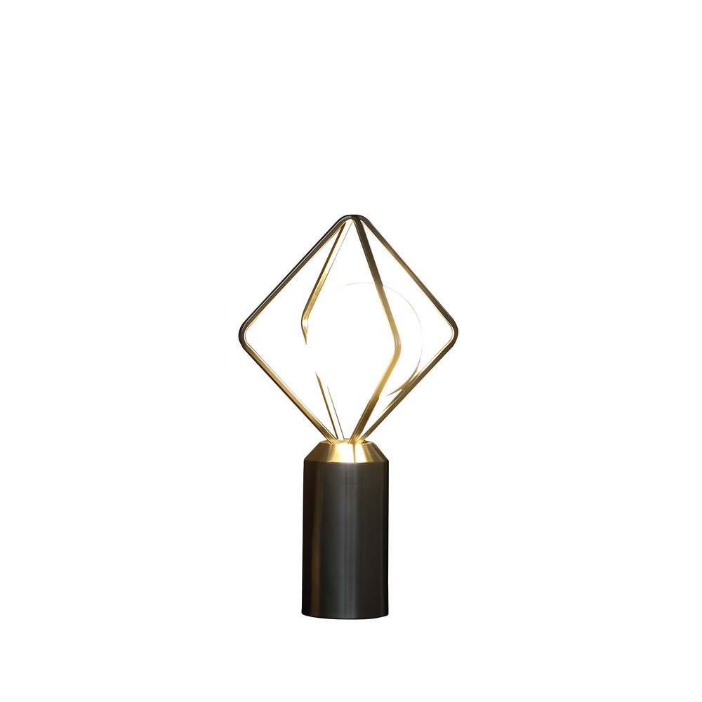 20" Silver Geometric Pedestal Contemporary Table or Desk  Lamp — view 3