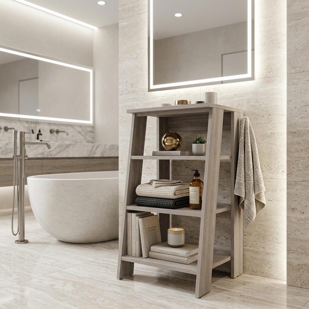 17" Light Gray Wood Freestanding Bathroom Vanity — view 4
