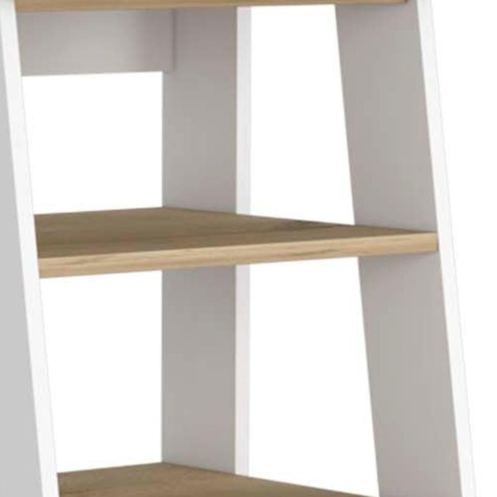 17" Oak And White Wood Freestanding Bathroom Vanity — view 3