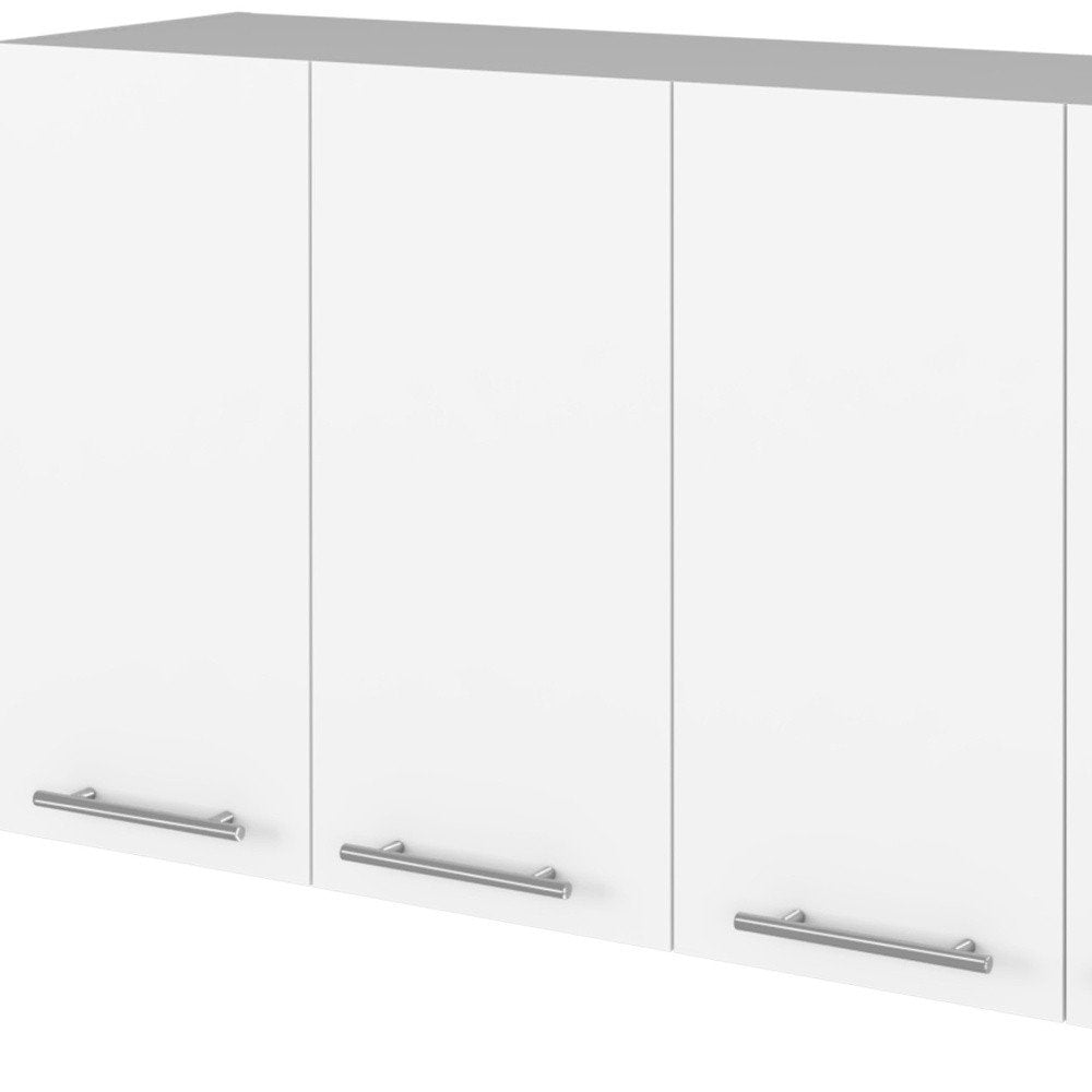 47" White Wood Wall Mounted Accent Chest With Four Doors HomeRoots