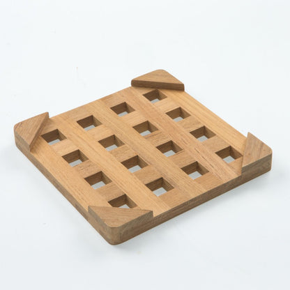 6.00 " Square Wood Trivet HomeRoots