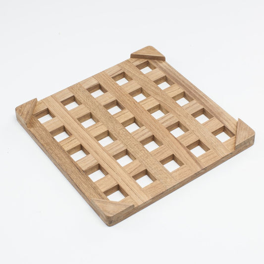 8.00 " Square Wood Trivet HomeRoots