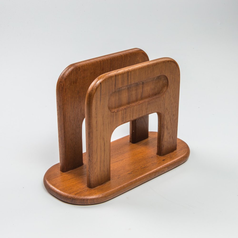 8" Brown Solid Wood Napkin Holder HomeRoots